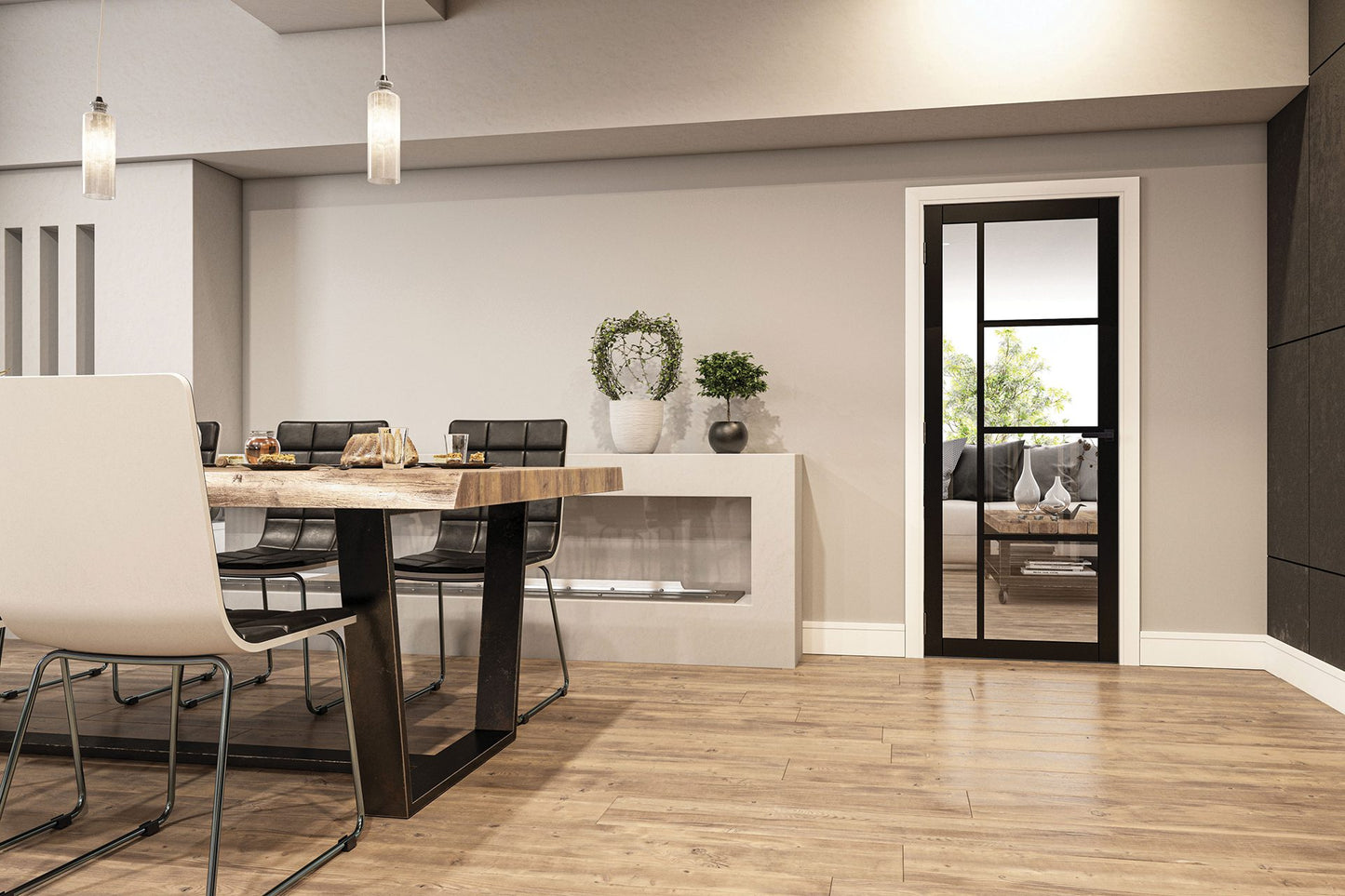Brixton Prefinished Black Glazed Interior Door