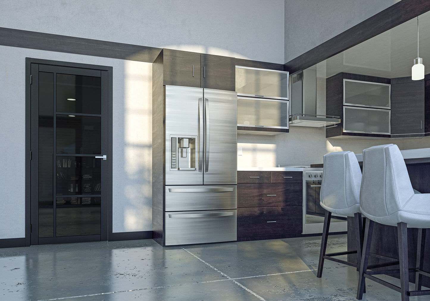 Brixton Prefinished Black Tinted Glazed Interior Door