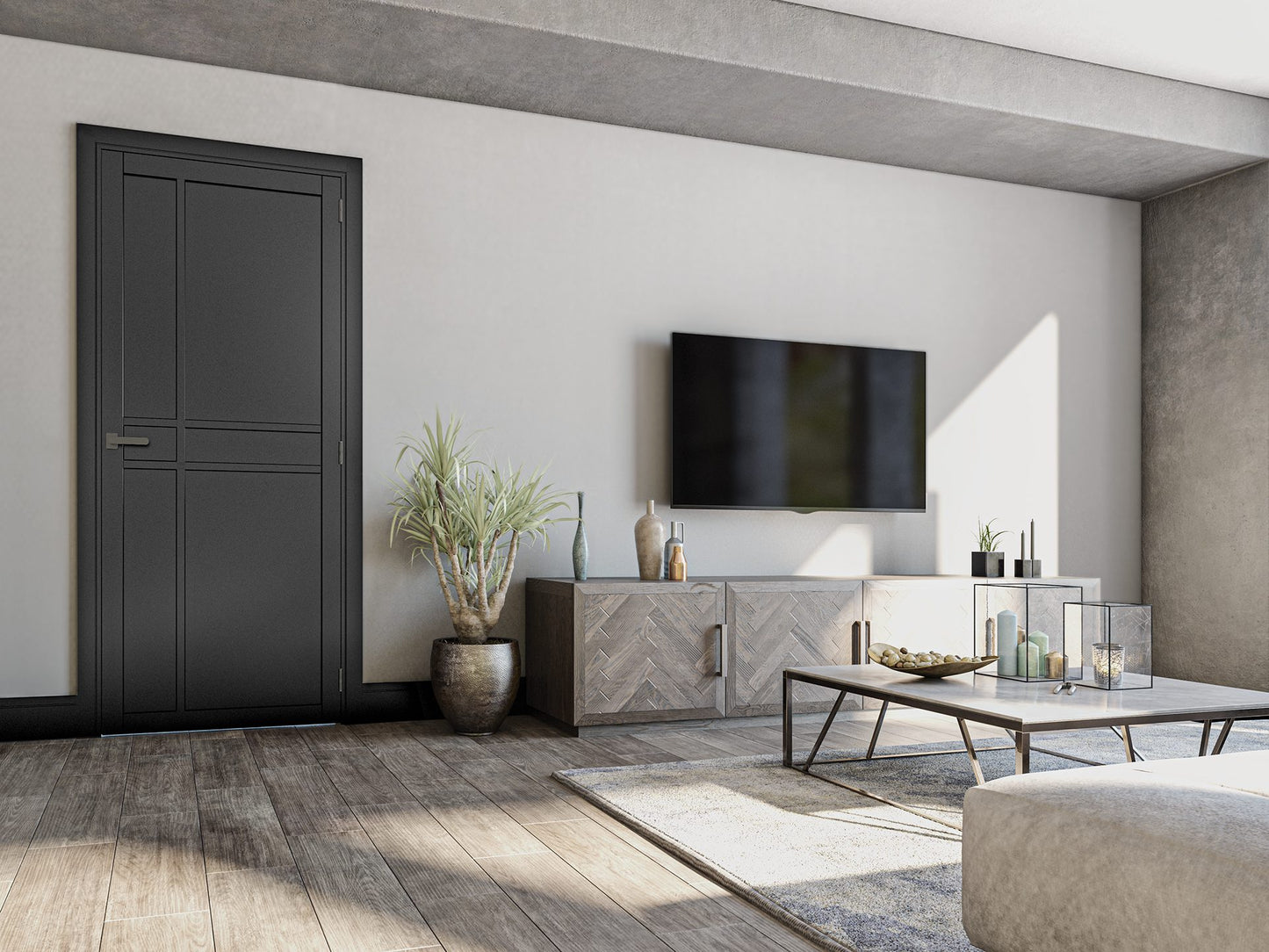 Dalston Prefinished Black Interior Door