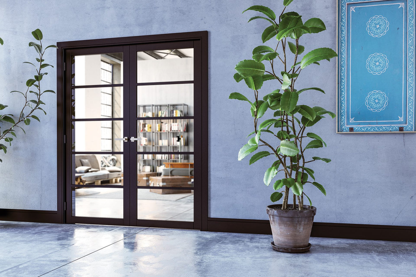 Shoreditch Prefinished Black Glazed Interior Door