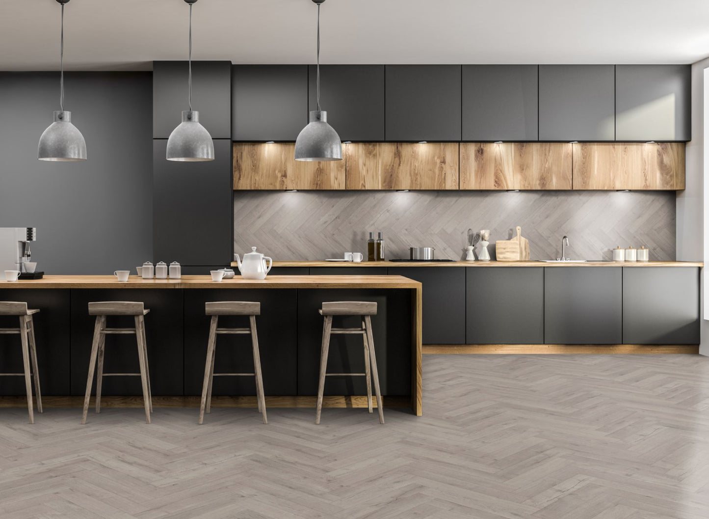 Lignum Fusion Premium Oak Robust Grey Herringbone