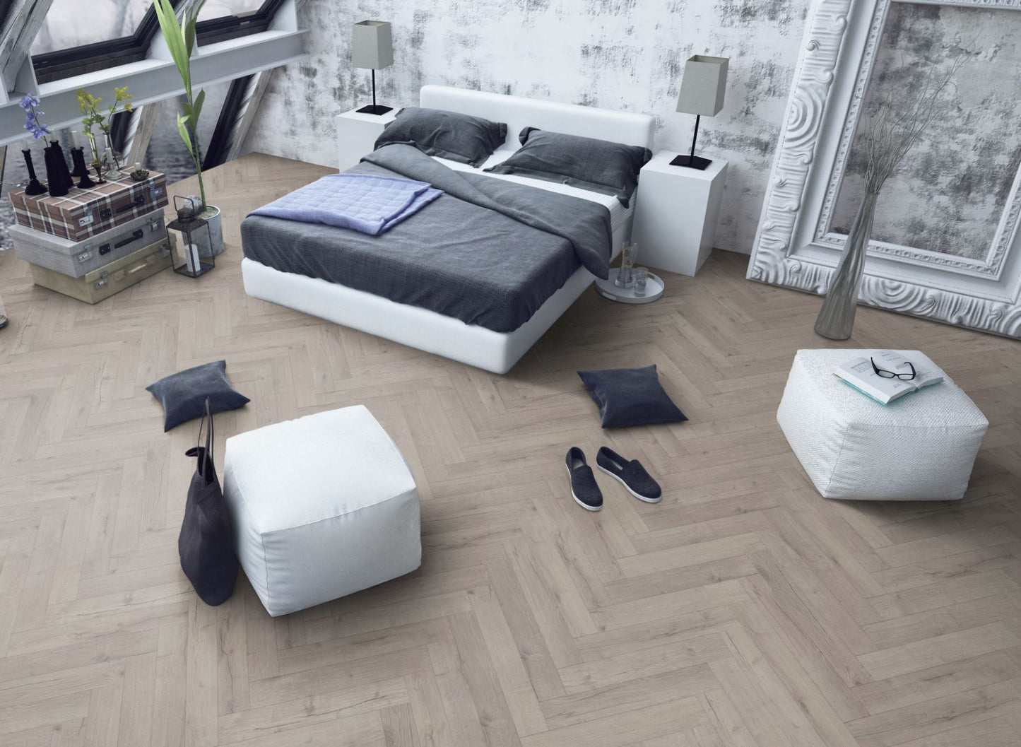 Lignum Fusion Premium Oak Robust Grey Herringbone