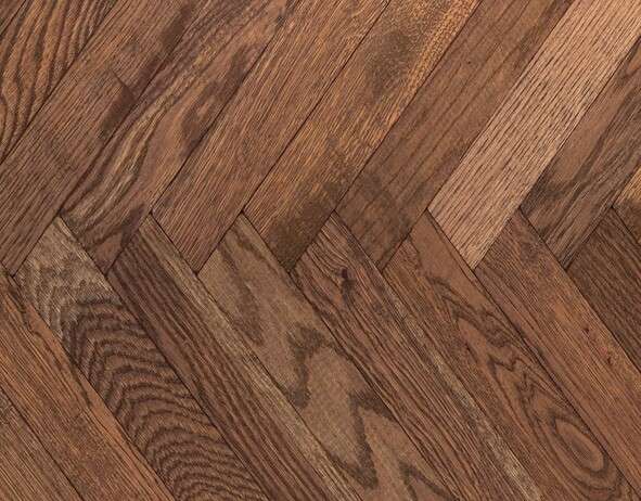 Rustic Tumbled Solid European Oak Herringbone Unfinished Flooring