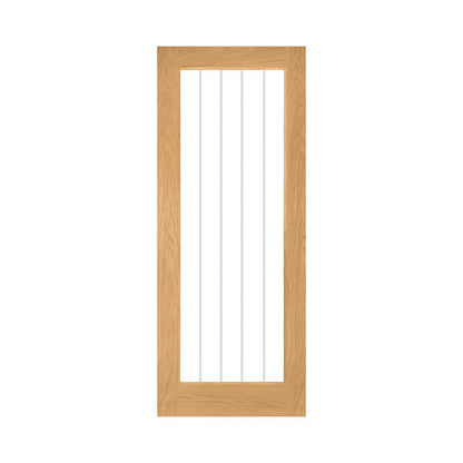 Ely Unfinished Oak 1L Full Glazed Interior Door