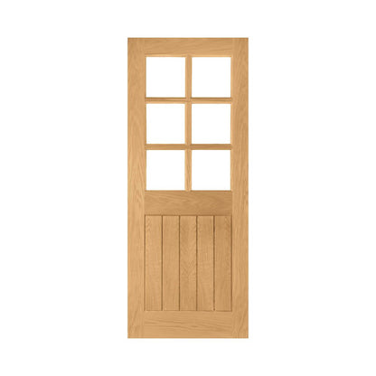 Ely Unfinished Oak 6L Glazed Interior Door