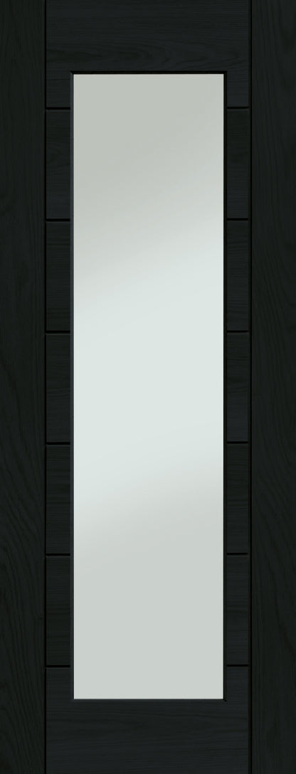 Palermo Essential 1 Light Internal Oak Door with Clear Glass Stained in Americano