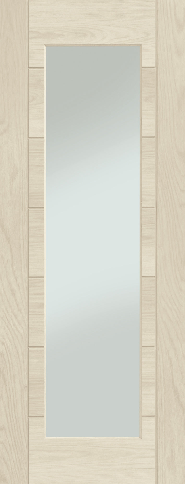 Palermo Essential 1 Light Internal Oak Door with Clear Glass Stained in Blanco
