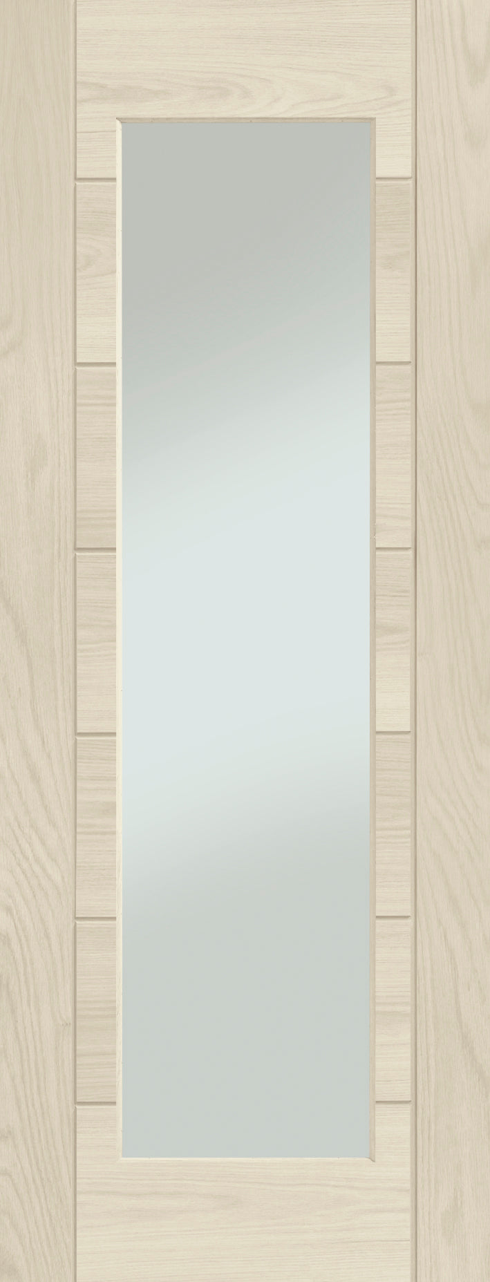 Palermo Essential 1 Light Internal Oak Door with Clear Glass Stained in Blanco