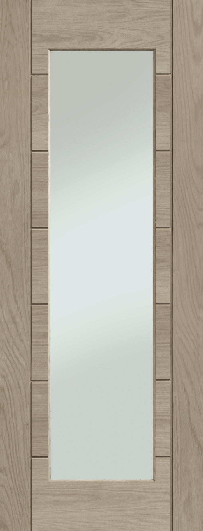 Palermo Essential 1 Light Internal Oak Door with Clear Glass Stained in Crema