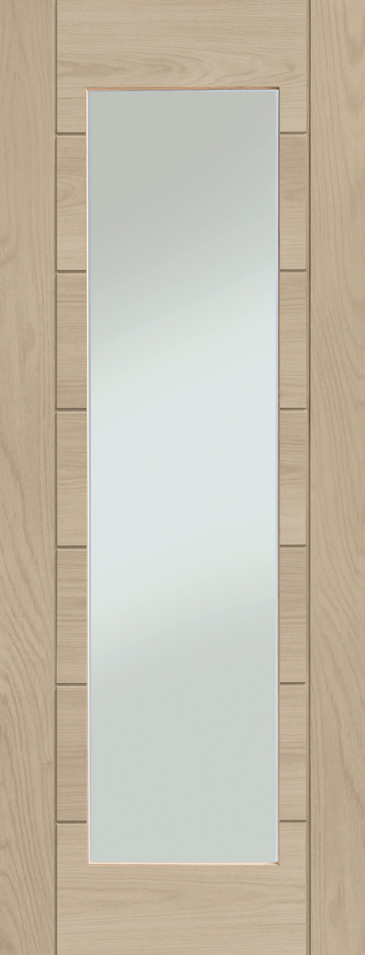 Palermo Essential 1 Light Internal Oak Door with Clear Glass Stained in Latte