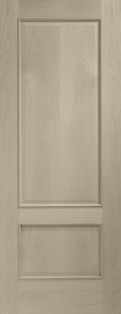Internal Oak Andria with Raised Mouldings Fire Door Finished in Crema