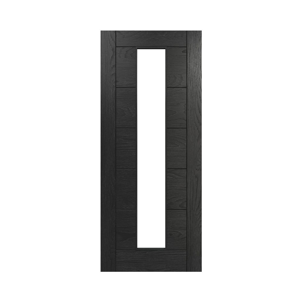 Seville Brushed Black Oak Glazed Interior Door