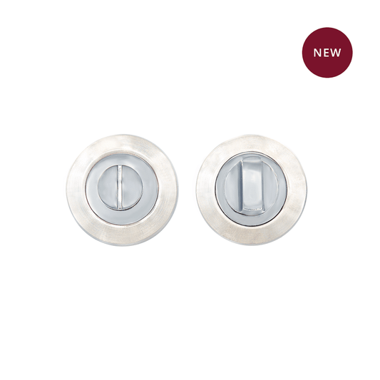Thumb-Turn Lock – Round Satin Nickel and Polished Chrome