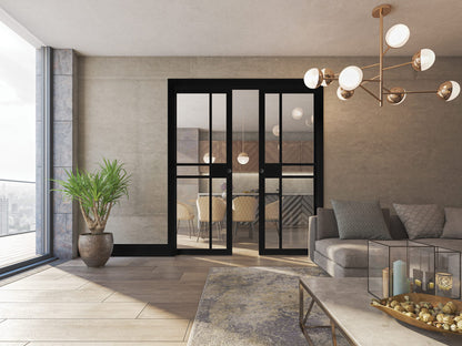 Dalston Prefinished Black Glazed Interior Door